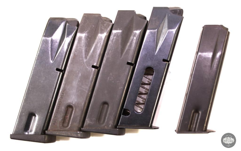 Five Pistol Magazines 4x 9mm, 1x 32 ACP (1 of 2)