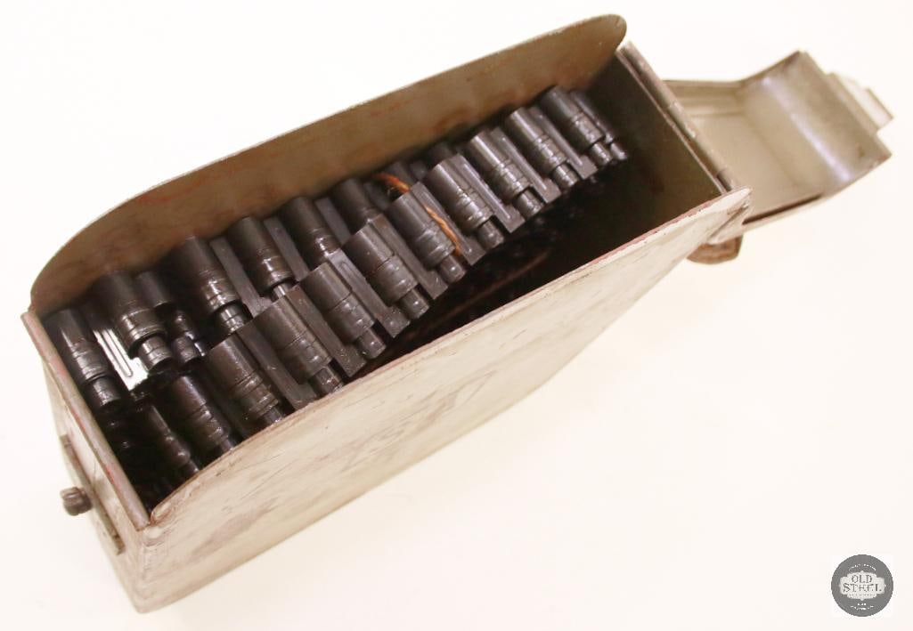 Vintage Finnish Maxim 1910 Ammo Can With Metal Belt - 2