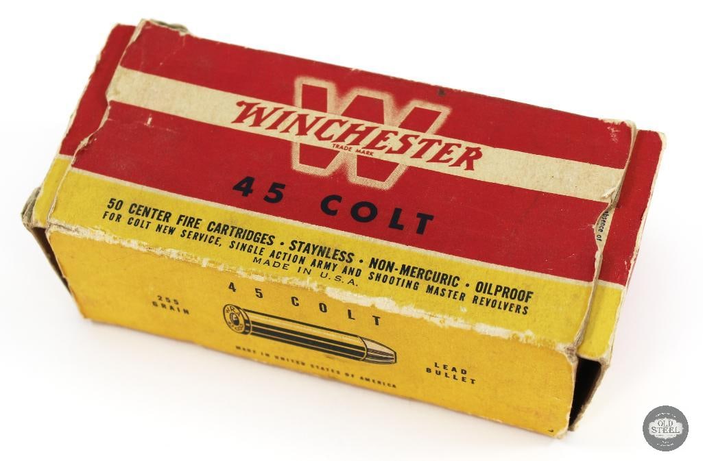 Vintage Winchester Box with Reloaded 45 Colt Ammunition - 50rds (1 of 4)