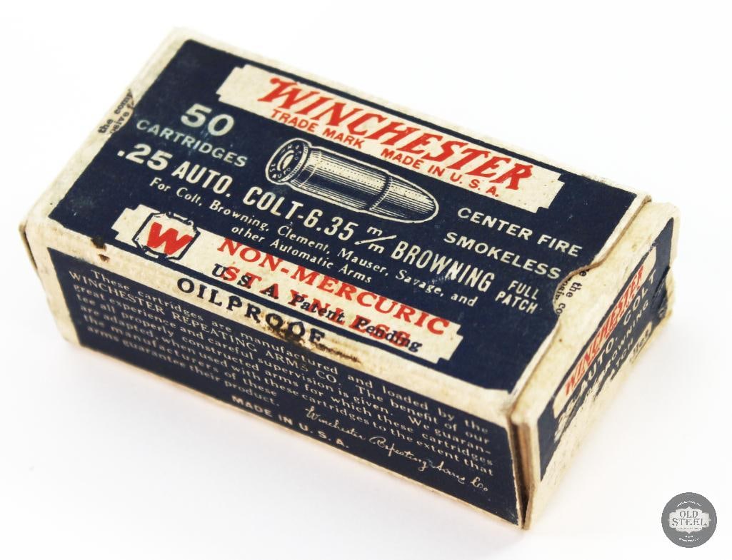 Collectable Winchester 25 Auto Colt / 6.35mm Browning Ammunition - 50rds (1 of 3)
