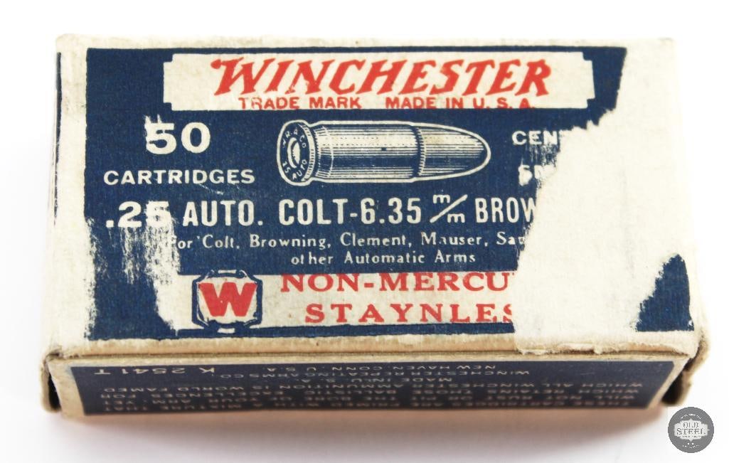 Collectable Winchester 25 Auto Colt / 6.35mm Browning Ammunition - 50rds - 2