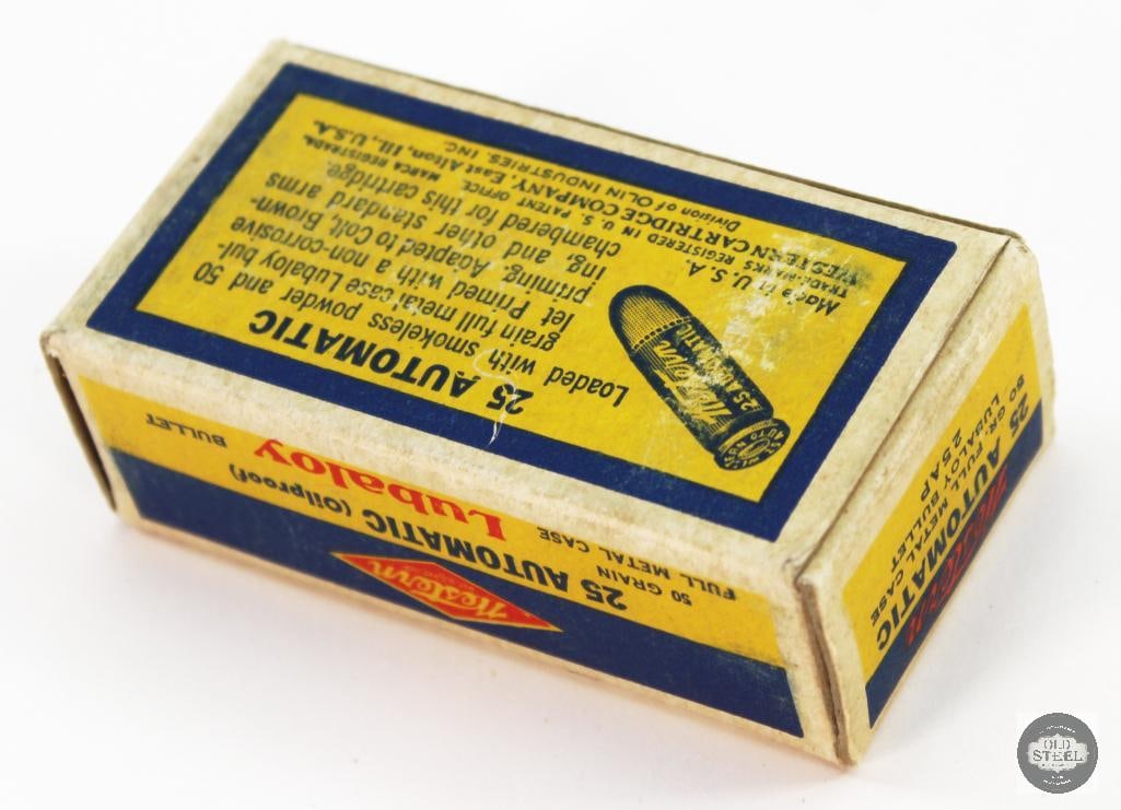Collectible Box of Western 25 Auto 50gr FMC Lubaloy Ammunition - 50rds - 2