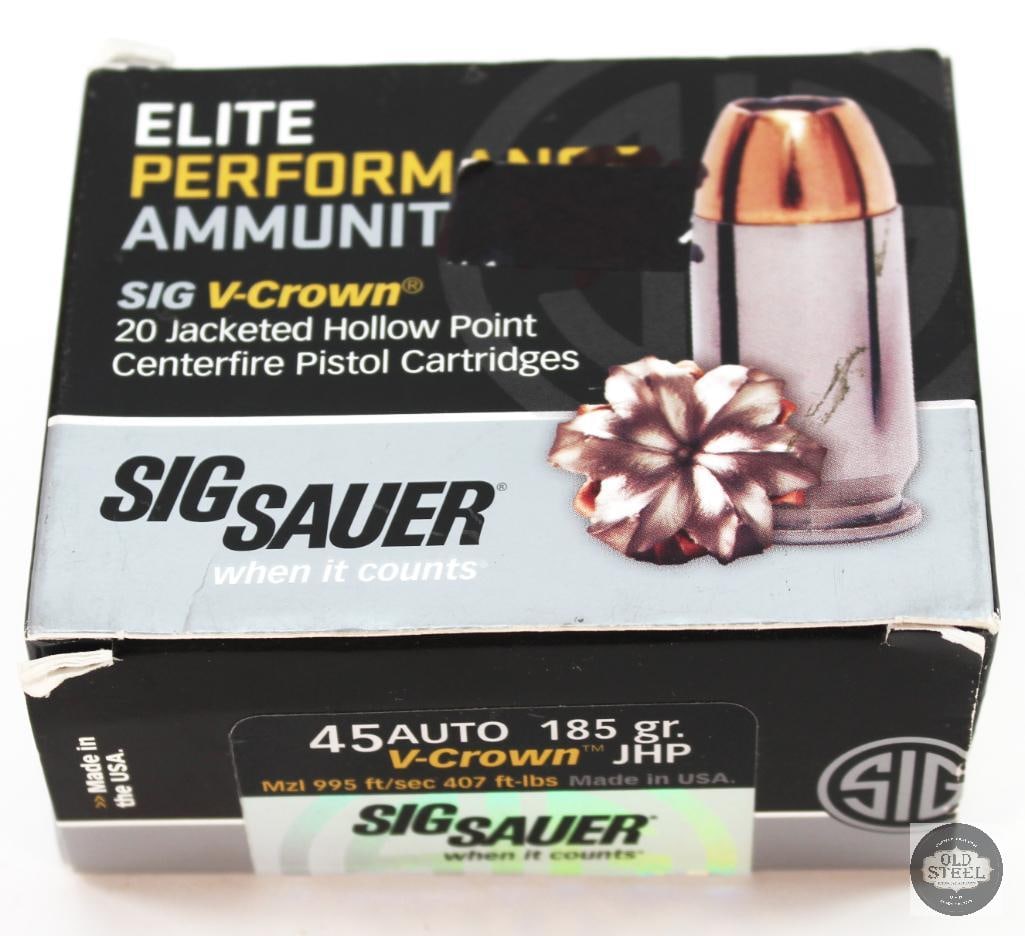 SIG Sauer 45 AUTO 185gr V-Crown JHP Defensive Ammunition - 20rds (1 of 1)