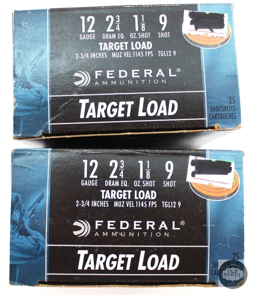 2 Boxes Federal Target Load 12ga 2-3/4 Shotshell Ammunition - 50rds - 2