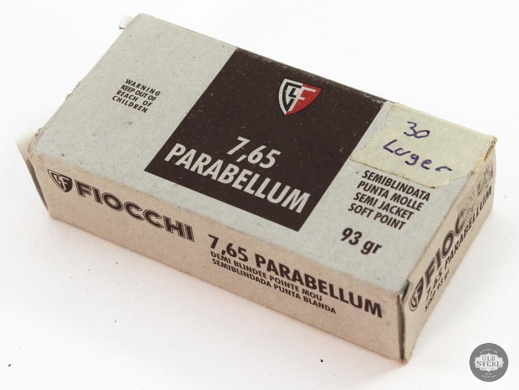 Fiocchi 7.65 Parabellum / 30 Mauser 93gr Semi-Jacketed Soft Point Ammunition - 49rds: Fiocchi 7.65 Parabellum / 30 Mauser 93gr Semi-Jacketed Soft Point Ammunition - 49rds THIS ITEM IS AS PICTURED WITH NO FURTHER ATTACHMENTS. ALL SALES ARE FINAL. PLEASE REFER TO THE AUCTION