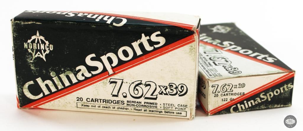 2 Boxes Norinco China Sports 7.62x39mm 122gr Soft Point Ammunition - 40rds (1 of 1)