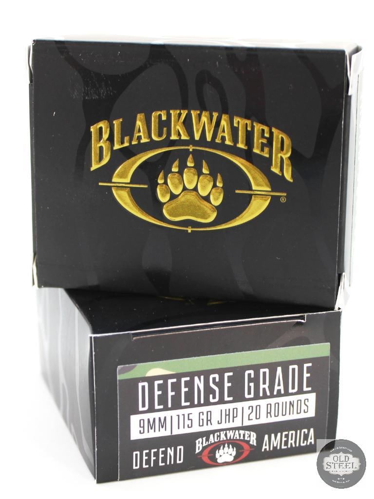 2 Boxes Blackwater Defense Grade 9mm 115gr JHP Ammunition 40rds (1 of 1)