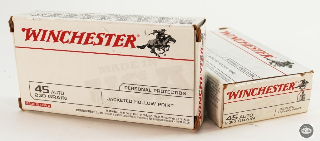 2 Boxes Winchester White Box 45 AUTO 230gr JHP Ammunition - 100rds (1 of 1)