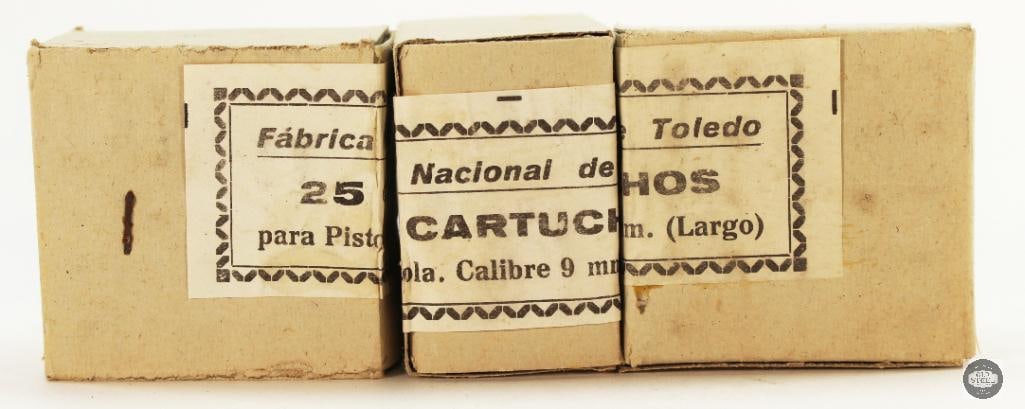 3 Boxes Fabrica Nacional de Toledo 9mm Largo Ammunition - 75rds (1 of 1)