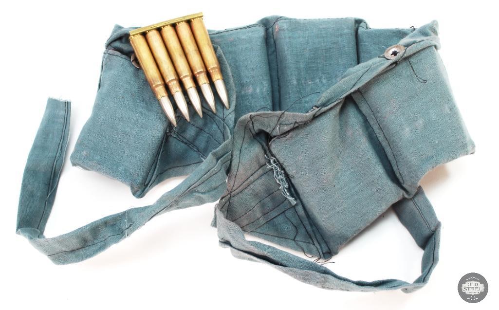 70rds Clipped Turkish 8mm Mauser in Cloth Bandoleer (1 of 2)