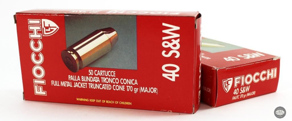 2 Boxes Fiocchi 40 S&W 170gr FMJTC MAJOR Ammunition - 100rds (1 of 1)