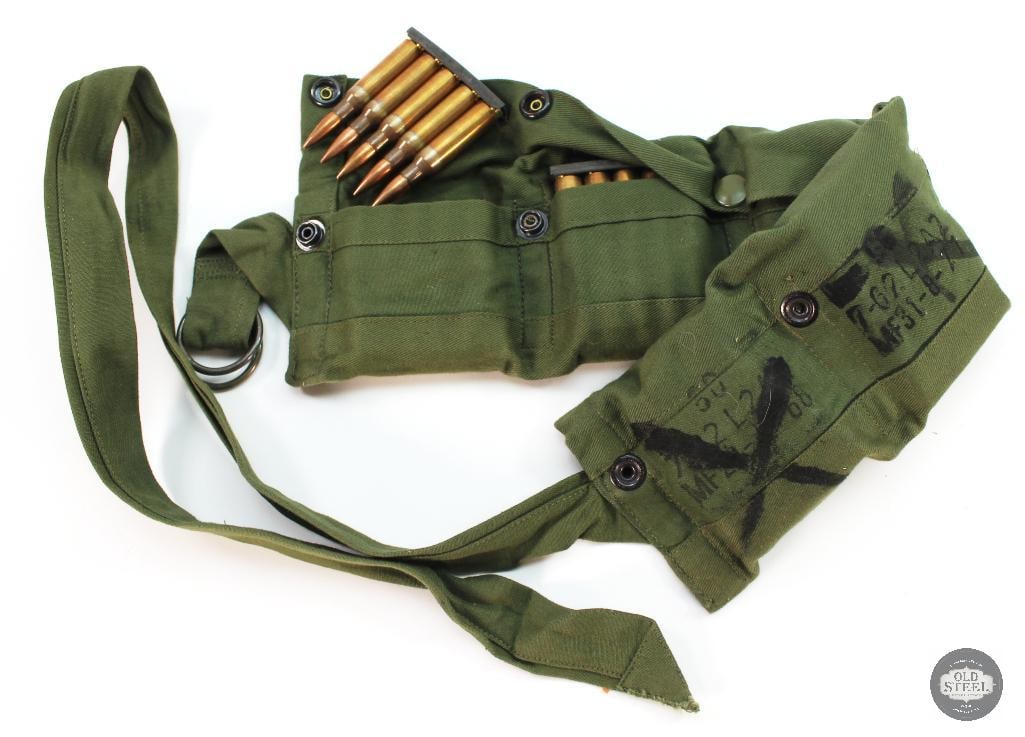 Australian 7.62x51 F4 Ammunition in Bandoleer - 50rds: Australian 7.62x51 F4 Ammunition in Bandoleer - 50rds. F4 is the Australian equivalent of US M80. THIS ITEM IS AS PICTURED WITH NO FURTHER ATTACHMENTS. ALL SALES ARE FINAL. PLEASE