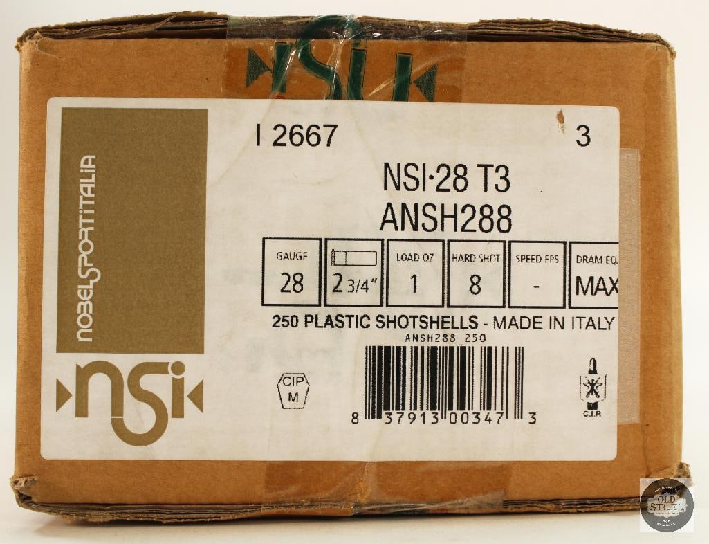Case of Nobel Sport Italia 28ga 2-3/4in 1oz No.8 Hard Shot Shotshell Ammunition - 250rds - 3