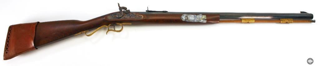 Armi Sport 54 Caliber Black Powder Percussion Rifle - Antique: Armi Sport black powder 54 caliber percussion rifle. Used condition, with some duct tape securing the wedge. The tape has begun to leave heavy residue behind from time and if the tape were to be