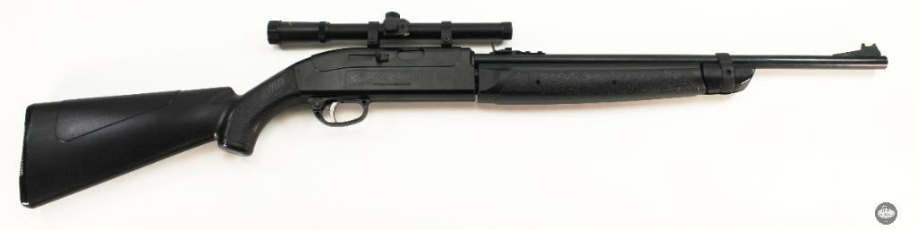 Crosman Legacy 1000 .177 Caliber BB Gun with Crosman 4x15 Scope: Crosman Legacy 1000 bb gun in .177 caliber. Scope is a 4x15 Crosman. Glass is clear but a little dark. BB gun does not appear to be full functional, it heavily resists cocking and doesn't appear to