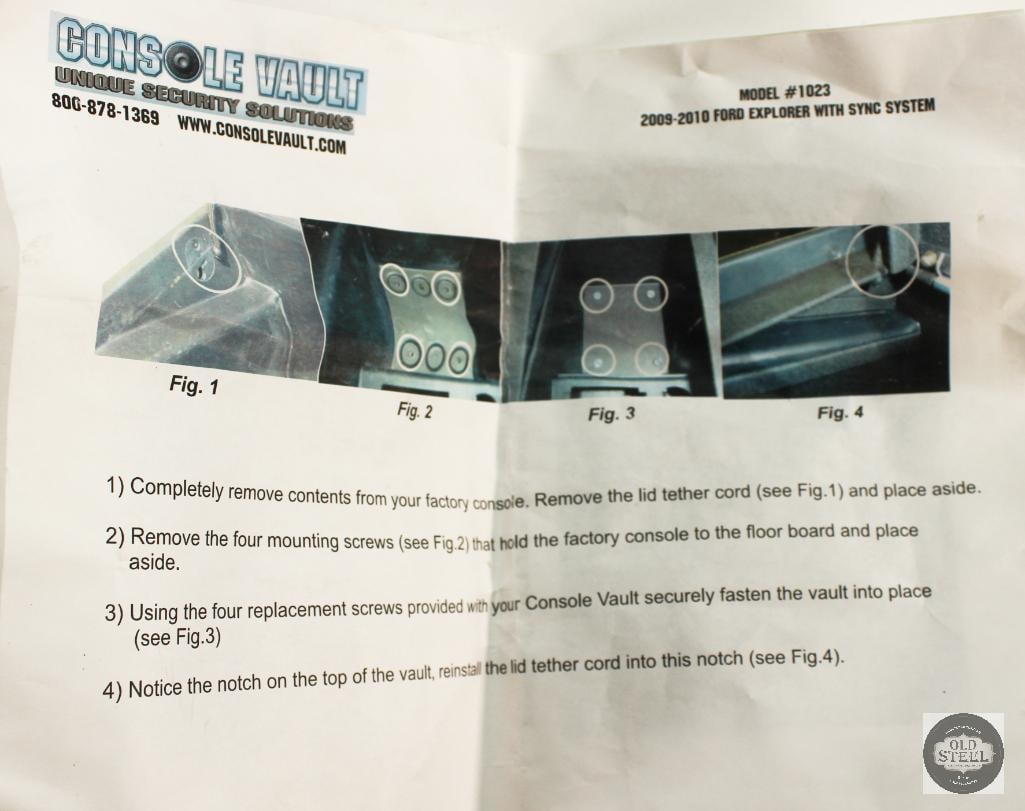 Console Vault Model 1023 2009-2010 Ford Explorer - 4