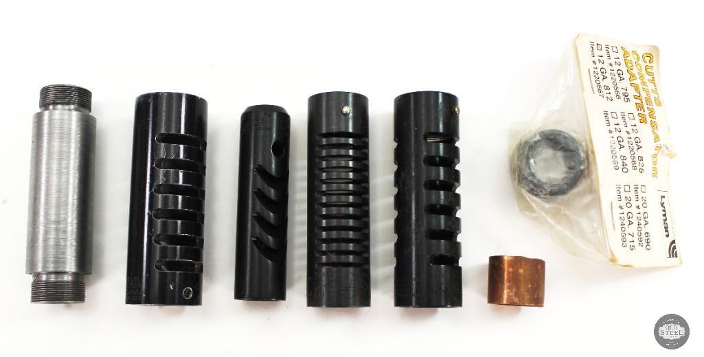Lot of 4 Lyman Cutts Shotgun Compensators and One Adapter (1 of 1)