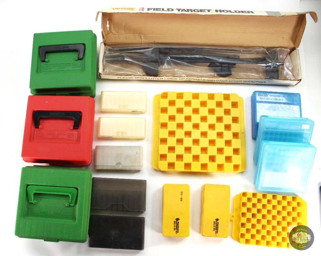 Lot of Assorted Cartridge Boxes, Shell Holders and Field Target Holder (1 of 1)