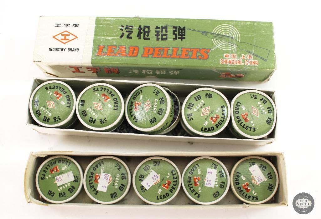 5000rds Chinese 4.5mm Pellets: 3 Boxes of Chinese air rifle 4.5mm pellet ammunition. About 5000 rds THIS ITEM IS AS PICTURED WITH NO FURTHER ATTACHMENTS. ALL SALES ARE FINAL. PLEASE REFER TO THE AUCTION DESCRIPTION,