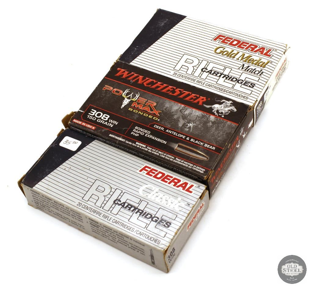60rds Federal and Winchester 308 WIN Ammunition: Winchester Power Max 150gr PHP - 20rds Federal Gold Match 155gr BTHP - 20rds Federal 150gr Hi-Shok SP - 10rds + 10rds of 7.62 NATO ammunition THIS ITEM IS AS PICTURED WITH NO