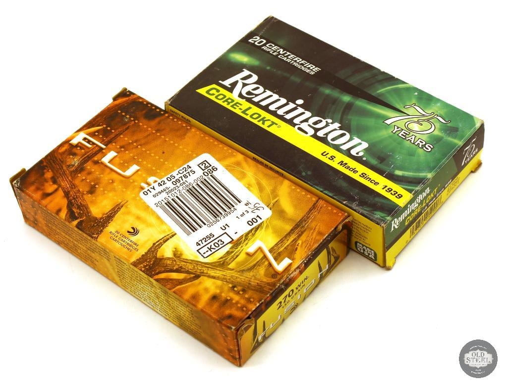 40rds 270 Winchester Ammunition - Remington, Federal: Remington Core-Lokt 130gr PSP - 20rds Federal Fusion 150gr - 20rds THIS ITEM IS AS PICTURED WITH NO FURTHER ATTACHMENTS. ALL SALES ARE FINAL. PLEA