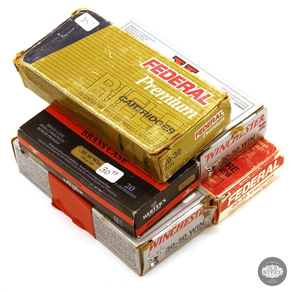 100rds 30-30 Winchester Ammunition - Federal, Winchester, Herter's (1 of 1)