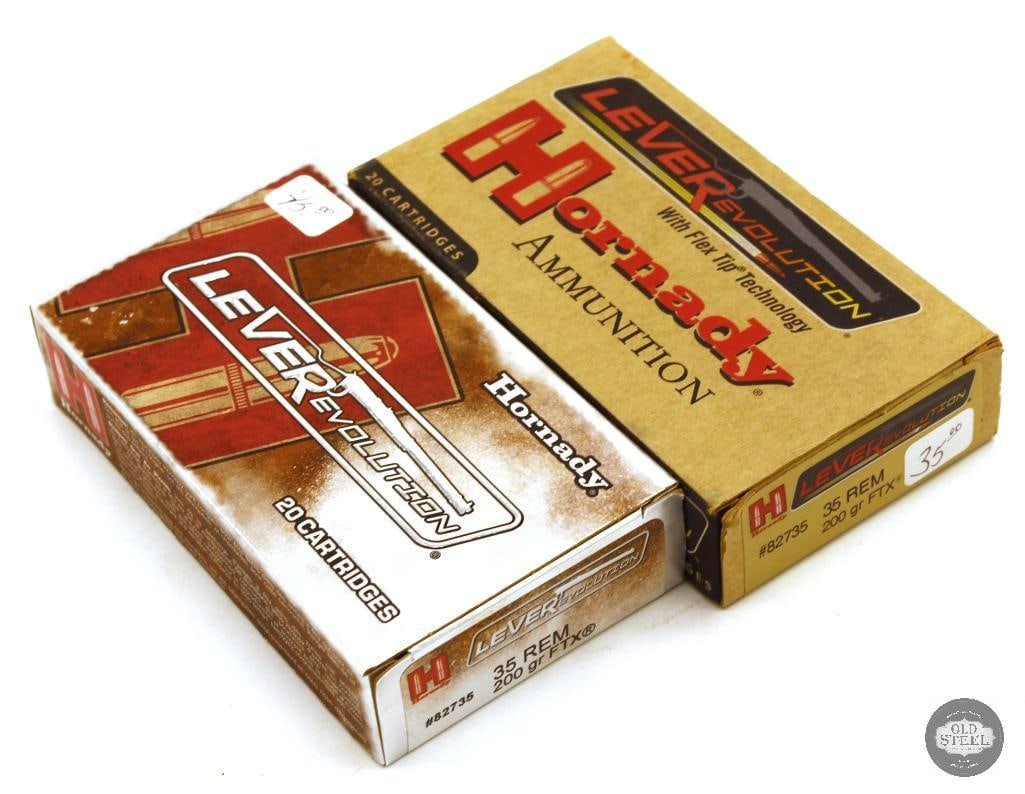 40rds Hornady LEVERevolution 200gr FTX Ammunition: 40rds Hornady LEVERevolution 200gr FTX Ammunition THIS ITEM IS AS PICTURED WITH NO FURTHER ATTACHMENTS. ALL SALES ARE FINAL. PLEASE REFER TO THE AUCTI