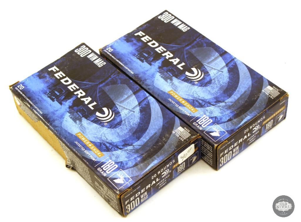 40rds Federal 300 WIN MAG 180gr JSP Ammunition: 40rds Federal 300 WIN MAG 180gr JSP Ammunition THIS ITEM IS AS PICTURED WITH NO FURTHER ATTACHMENTS. ALL SALES ARE FINAL. PLEASE REFER TO THE AUCTION DESCRIPTION, LOT #1 DESCRIPTION