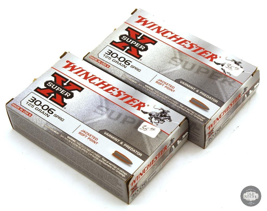 40rds Winchester Super-X 30-06 SPRG 125gr JSP Ammunition: 40rds Winchester Super-X 30-06 SPRG 125gr JSP Ammunition THIS ITEM IS AS PICTURED WITH NO FURTHER ATTACHMENTS. ALL SALES ARE FINAL. PLEASE REFER TO TH