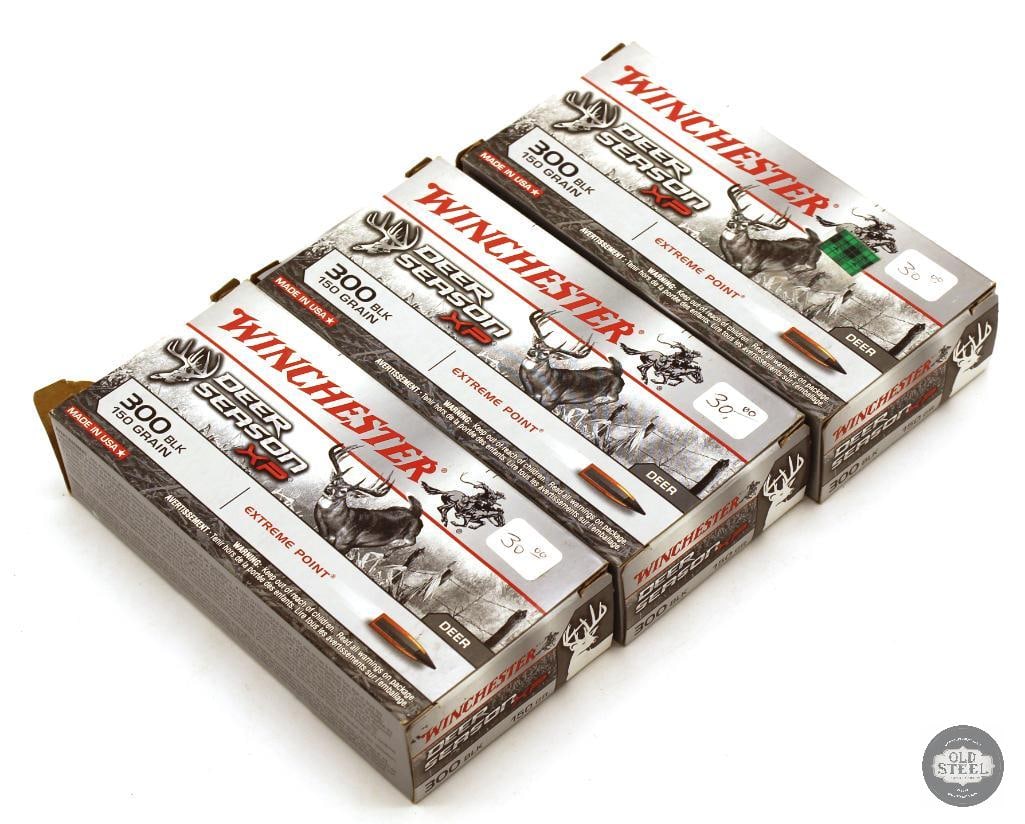 60rds Winchester 300BLK Deer Season XP 150gr Extreme Point Ammunition: 60rds Winchester 300BLK Deer Season XP 150gr Extreme Point Ammunition THIS ITEM IS AS PICTURED WITH NO FURTHER ATTACHMENTS. ALL SALES ARE FINAL. PLEASE REFER TO THE AUCTION DESCRIPTION,