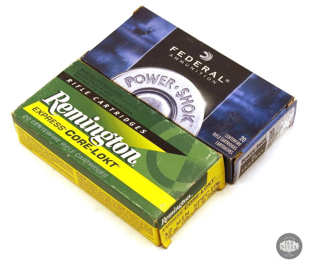 40rds Federal and Remington 32 WIN SPL 170gr Soft Point Ammunition: Federal Power-Shok 32 WIN SPL 170gr SPFN - 20rds Remington Core-Lokt 170gr SP - 20rds THIS ITEM IS AS PICTURED WITH NO FURTHER ATTACHMENTS. ALL SA