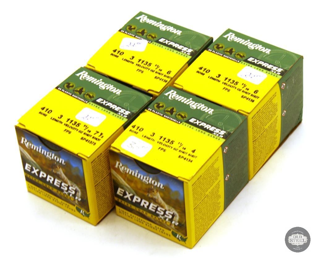 100rds Remington Express 410ga 3in 11/16oz Ammunition: 100rds Remington Express 410ga 3in 11/16oz Ammunition THIS ITEM IS AS PICTURED WITH NO FURTHER ATTACHMENTS. ALL SALES ARE FINAL. PLEASE REFER TO THE A