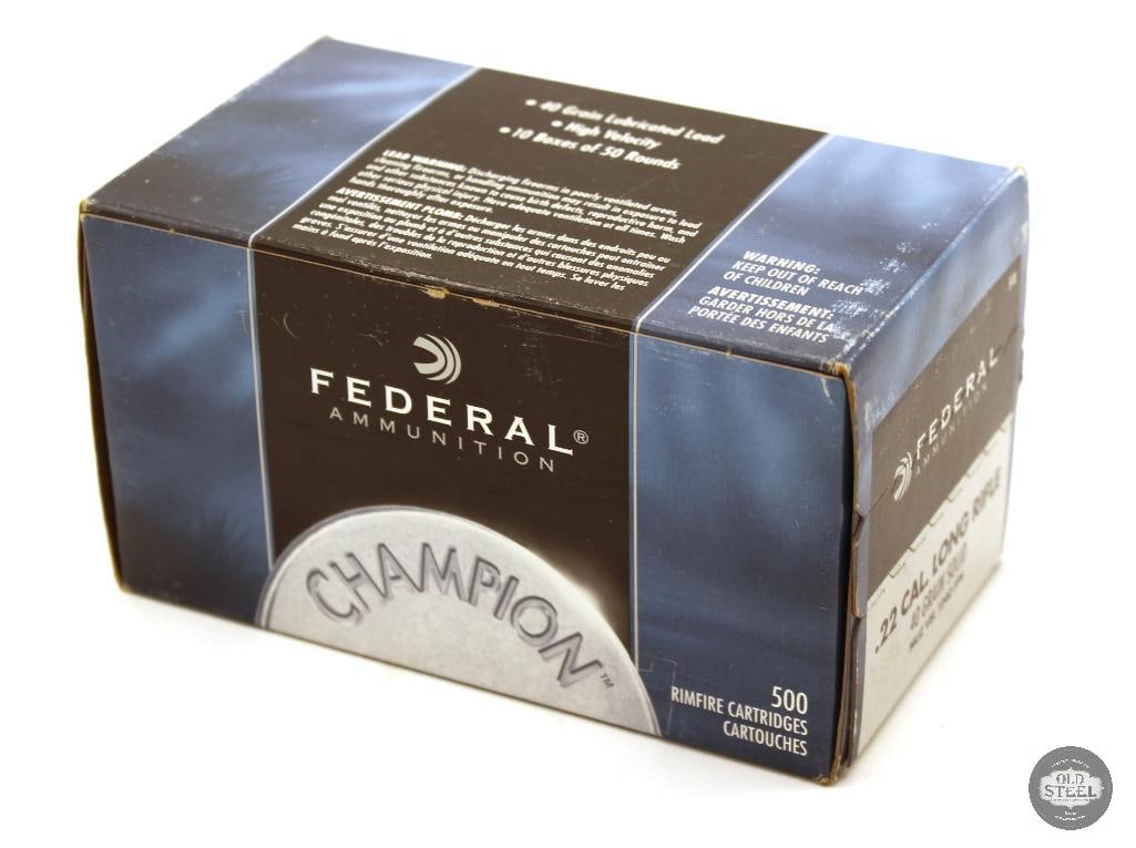 500rds Federal 22LR 40gr Solid Ammunition: 500rds Federal 22LR 40gr Solid Ammunition THIS ITEM IS AS PICTURED WITH NO FURTHER ATTACHMENTS. ALL SALES ARE FINAL. PLEASE REFER TO THE AUCTION DESCR