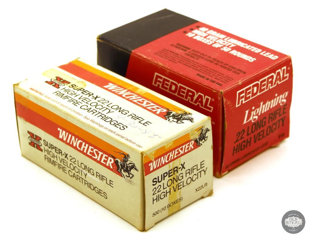 950rds 22LR Ammunition - Federal, Winchester (1 of 1)