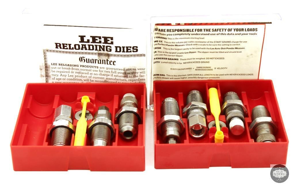 Lee Precision 9mm Luger and 38 SPL Reloading Die Sets: 4-die set for 9mm Luger and 3-die set for the 38 SPL THIS ITEM IS AS PICTURED WITH NO FURTHER ATTACHMENTS. ALL SALES ARE FINAL. PLEASE REFER TO THE AUCTION DESCRIPTION, LOT