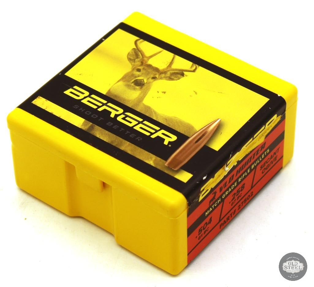 100ct Box Berger 270 Caliber 140gr VLD Hunter MAtch Grade Bullets: Box is open and appears full. THIS ITEM IS AS PICTURED WITH NO FURTHER ATTACHMENTS. ALL SALES ARE FINAL. PLEASE REFER TO THE AUCTION DESCRIPTION, LOT #1 DESCRIPTION AND TERMS OF SALE