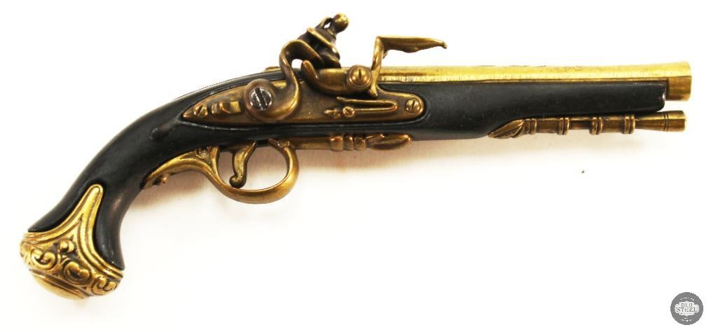 London George Washington Replica Miniature Flintlock Pistol and Wooden Long Gun Display Case Model - 3