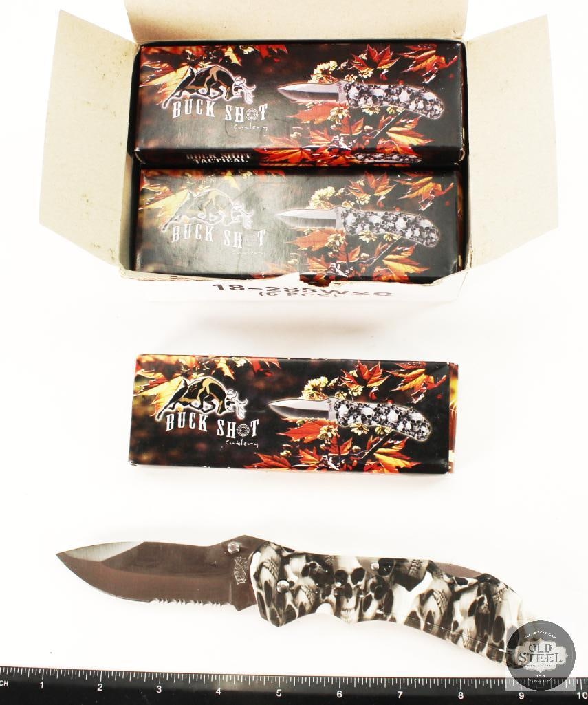 6 Pack Frost Cutlery Buck Shot Folding Knives NIB (1 of 3)