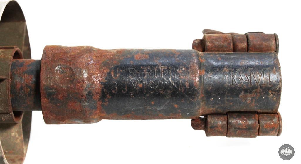 Original US Grenade launching adapter with inert MKII training grenade WWII - 4