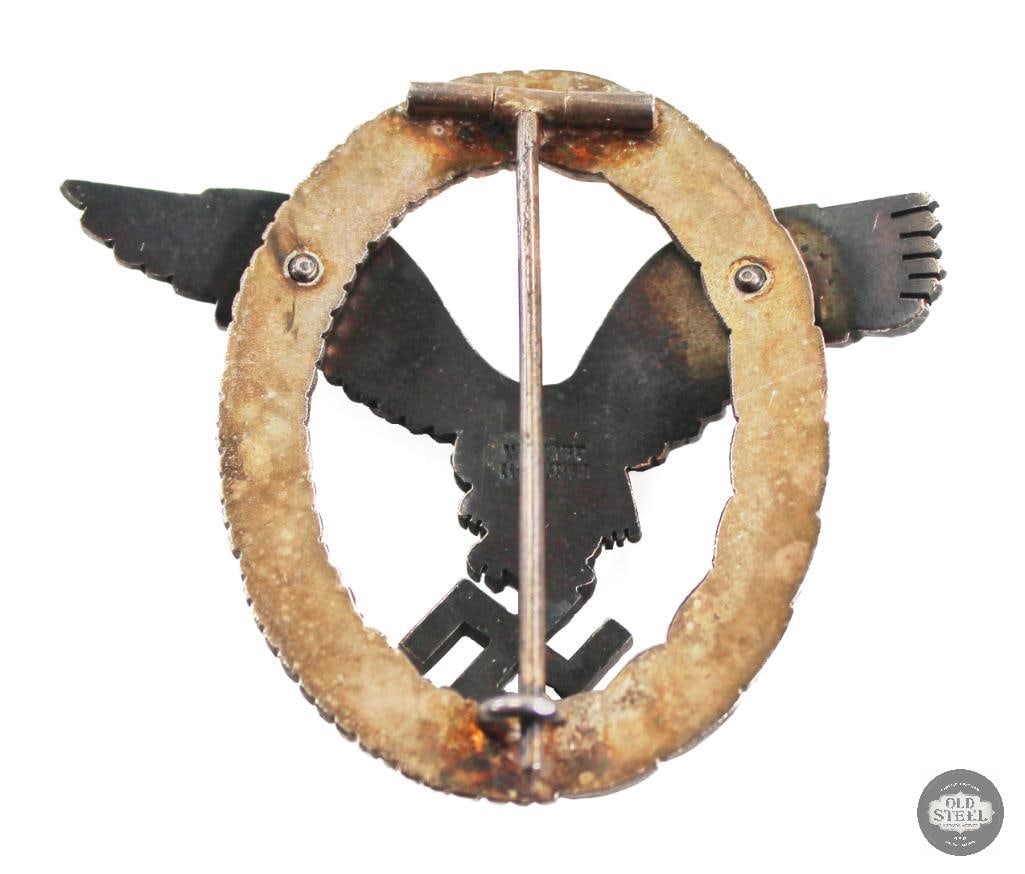 Original Luftwaffe Pilot/Observer Badge - WWII Germany - 2