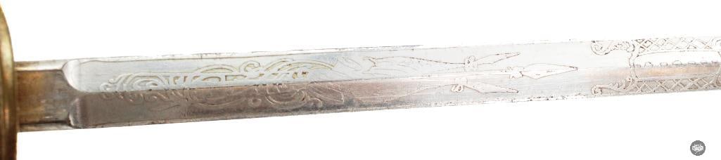 Civil War Era M1860 Officer's Dress Parade Sword W/ Scabbard - 6