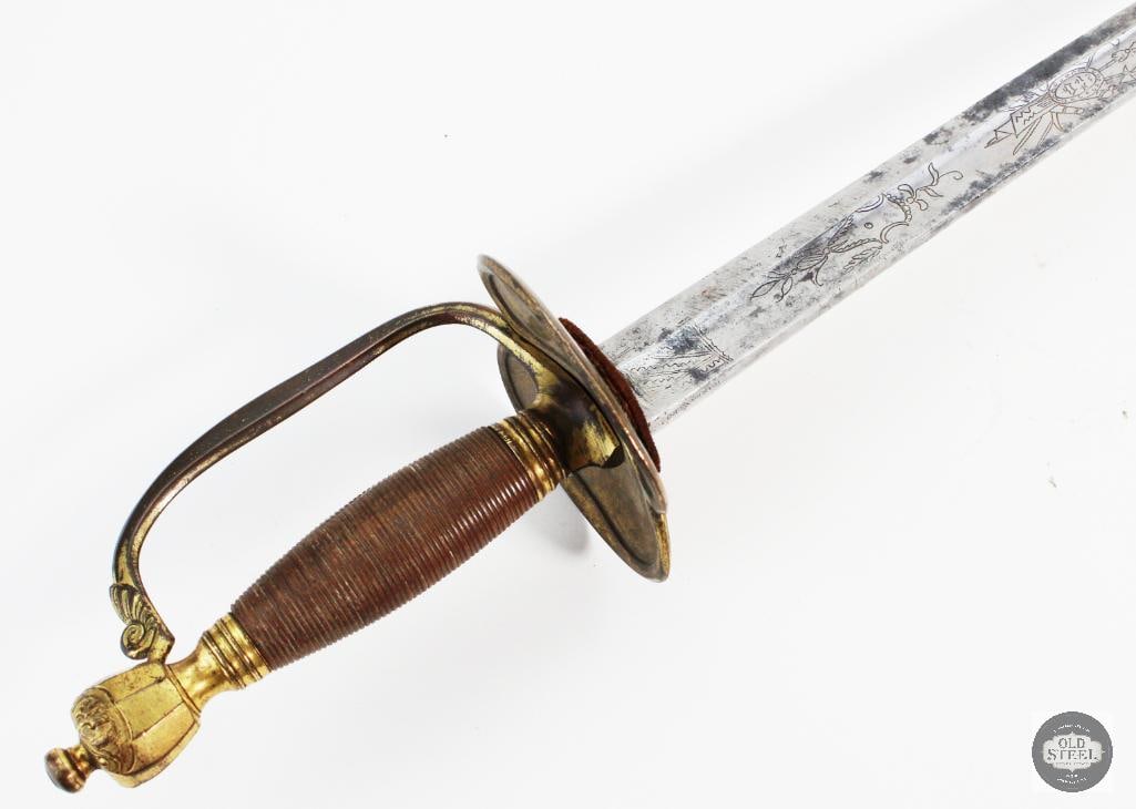 Unknown Make Possibly British Sword MFG C. 1800's Marked "Warranted" (1 of 9)