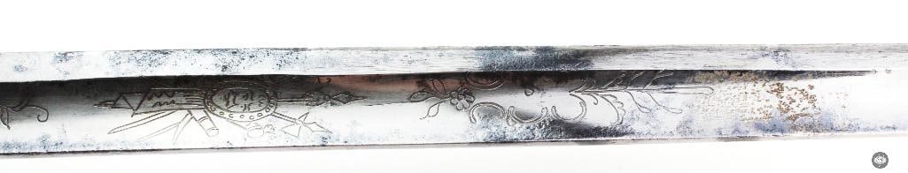 Unknown Make Possibly British Sword MFG C. 1800's Marked "Warranted" - 7