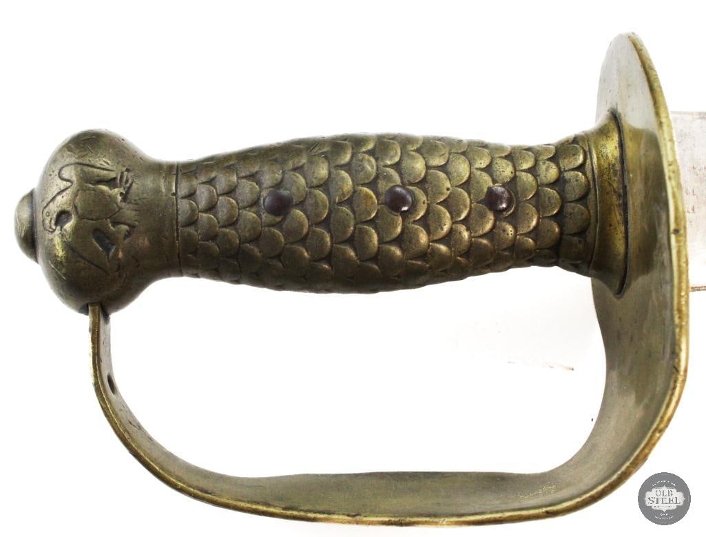 U.S. Navy 1842 Naval Cutlass Brass Grip W/ Scabbard - 2