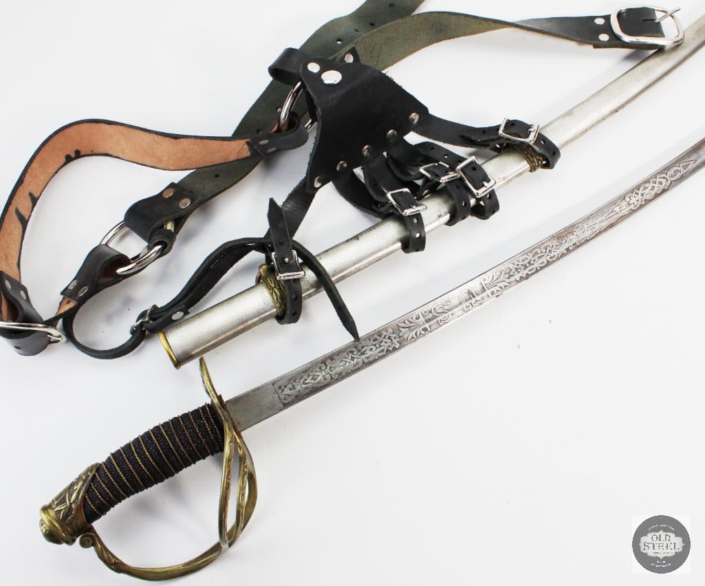 U.S. Model 1872 Cavalry Officer Sword W.A. Raymond New-York W/ Scabbard & Belt (1 of 16)