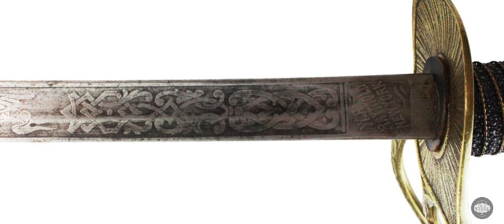 U.S. Model 1872 Cavalry Officer Sword W.A. Raymond New-York W/ Scabbard & Belt - 7