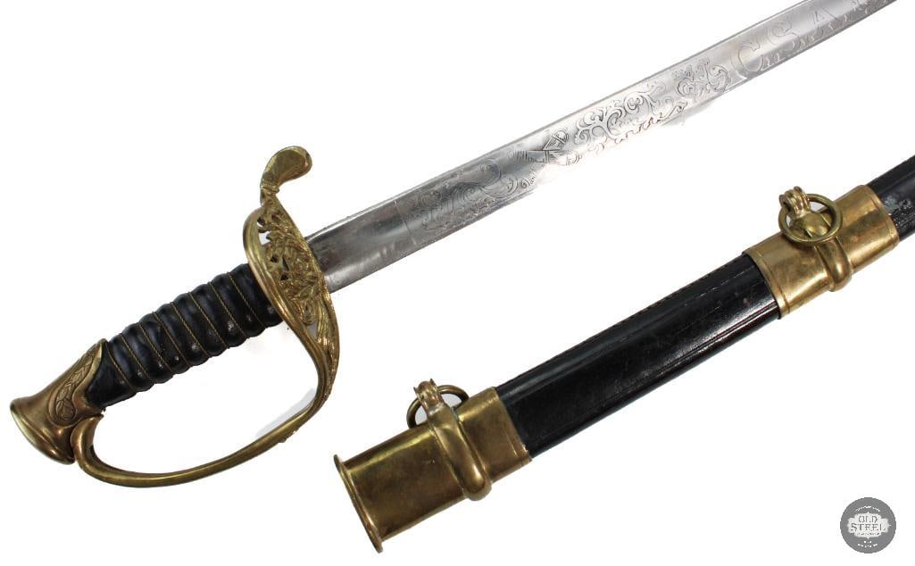 M1850 Civil War Officer's Sword W/ Scabbard - New Made (1 of 14)