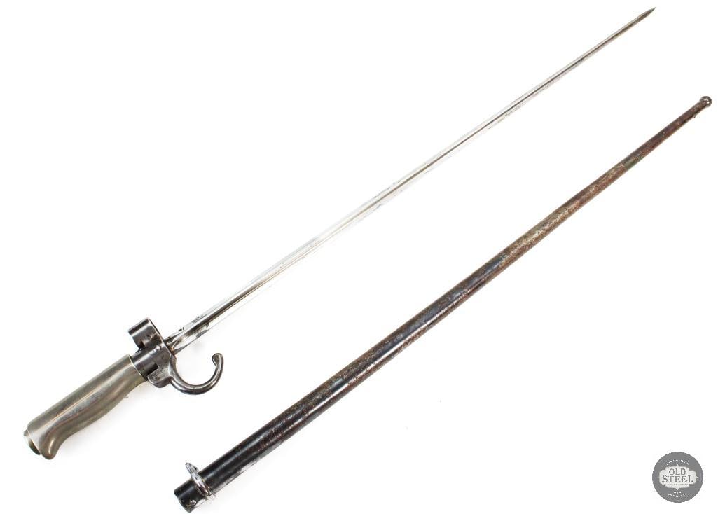 WW1 French Lebel Quilion Cruciform Bayonet W/ Scabbard (1 of 8)