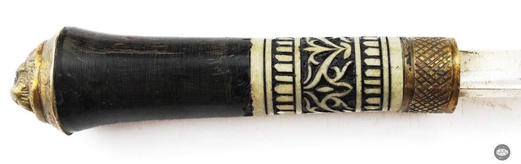 Handmade Cane Sword With Brass Fittings - 25 Inch Blade - 2