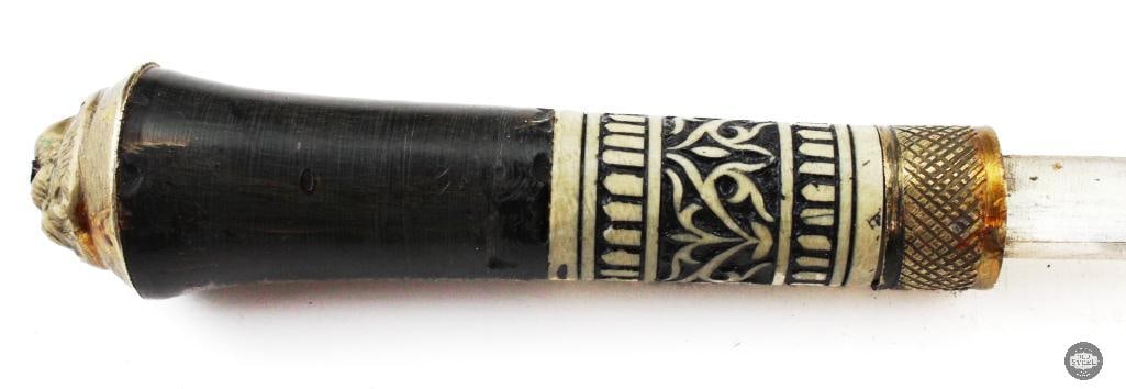 Handmade Cane Sword With Brass Fittings - 25 Inch Blade - 6